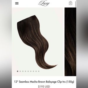 Luxy 12” Mocha Brown Balayage seamless extensions